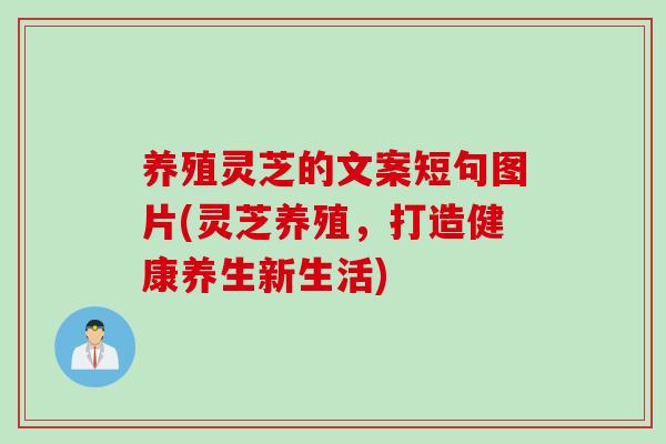 养殖灵芝的文案短句图片(灵芝养殖，打造健康养生新生活)
