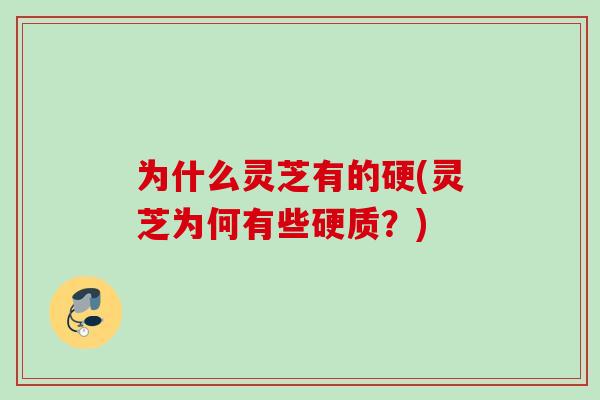 为什么灵芝有的硬(灵芝为何有些硬质？)
