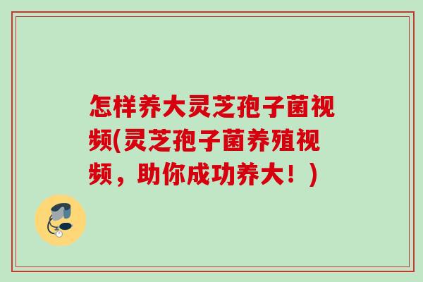 怎样养大灵芝孢子菌视频(灵芝孢子菌养殖视频，助你成功养大！)