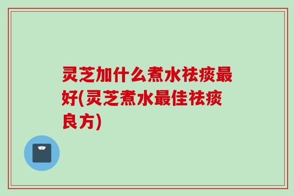 灵芝加什么煮水祛痰最好(灵芝煮水最佳祛痰良方)
