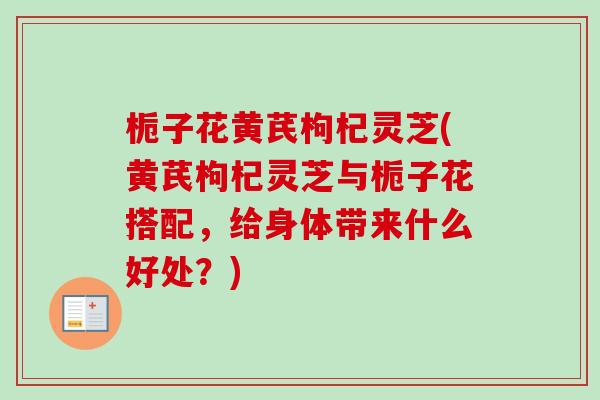 栀子花黄芪枸杞灵芝(黄芪枸杞灵芝与栀子花搭配,给身体带来什么好处?) 栀子花黄芪枸杞灵芝(黄芪枸杞灵芝与栀子花搭配,给身体带来什么好处?)