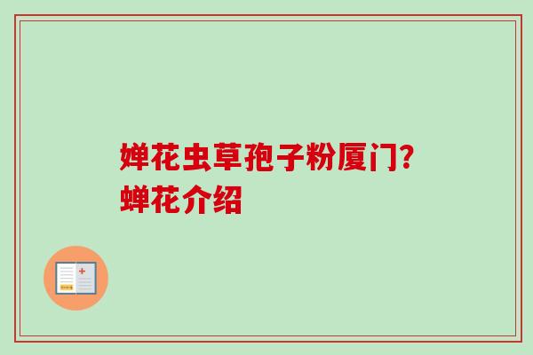 婵花虫草孢子粉厦门？蝉花介绍