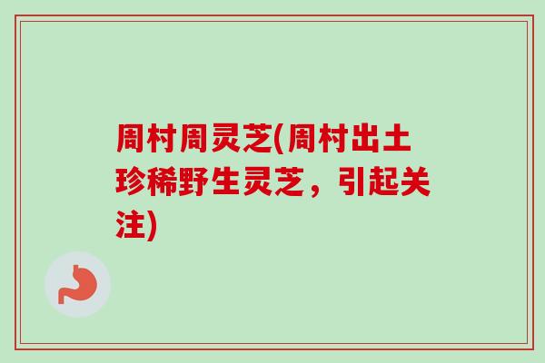 周村周灵芝(周村出土珍稀野生灵芝，引起关注)