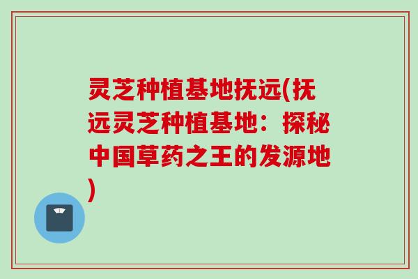 灵芝种植基地抚远(抚远灵芝种植基地:探秘中国草药之王的发源地) 灵芝种植基地抚远(抚远灵芝种植基地:探秘中国草药之王的发源地)
