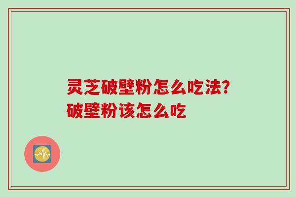 灵芝破壁粉怎么吃法？破壁粉该怎么吃