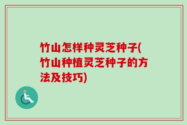 竹山怎样种灵芝种子(竹山种植灵芝种子的方法及技巧)