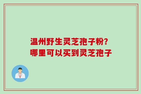 温州野生灵芝孢子粉？哪里可以买到灵芝孢子