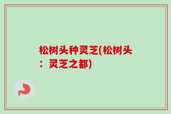 松树头种灵芝(松树头：灵芝之都)