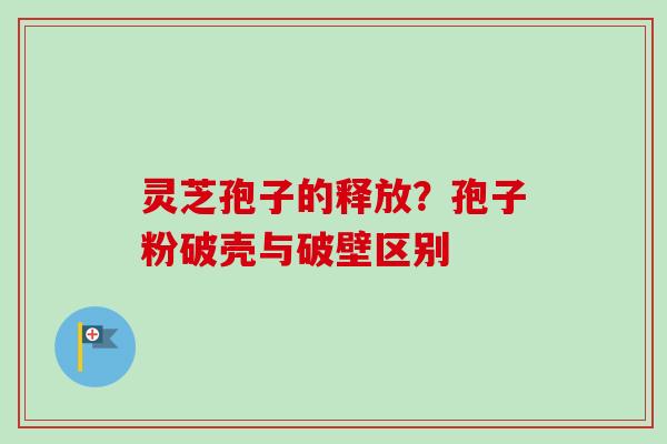 灵芝孢子的释放？孢子粉破壳与破壁区别