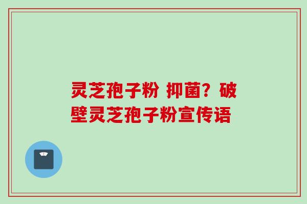 灵芝孢子粉 抑菌？破壁灵芝孢子粉宣传语