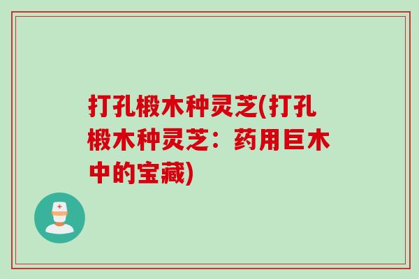打孔椴木种灵芝(打孔椴木种灵芝：药用巨木中的宝藏)