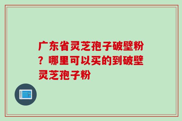 广东省灵芝孢子破壁粉？哪里可以买的到破壁灵芝孢子粉