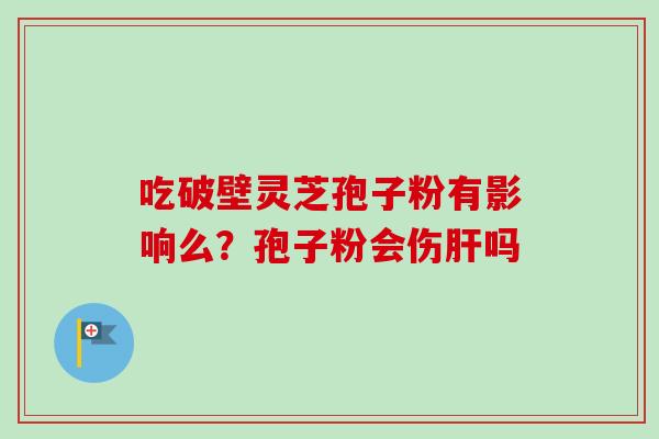 吃破壁灵芝孢子粉有影响么？孢子粉会伤肝吗
