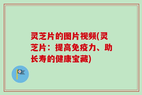 灵芝片的图片视频(灵芝片：提高免疫力、助长寿的健康宝藏)