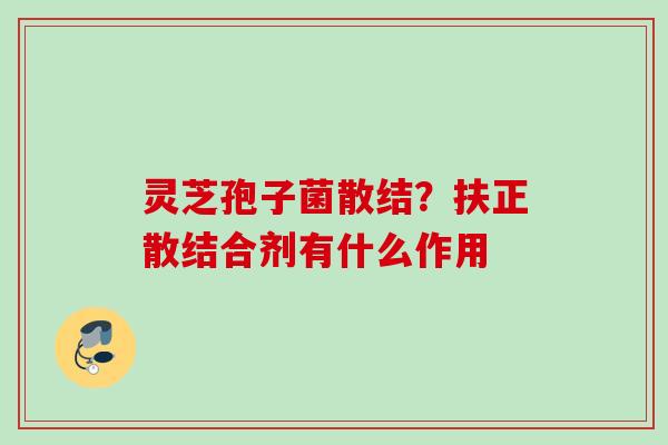 灵芝孢子菌散结?扶正散结合剂有什么作用 灵芝孢子菌散结?扶正散结合剂有什么作用