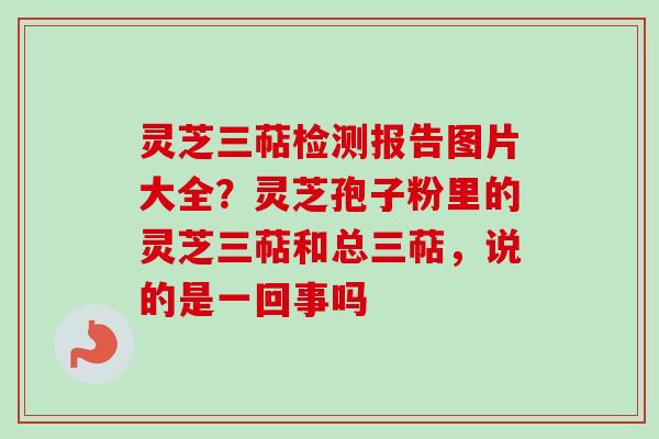 灵芝三萜检测报告图片大全？灵芝孢子粉里的灵芝三萜和总三萜，说的是一回事吗