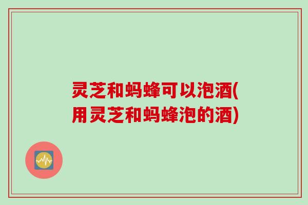 灵芝和蚂蜂可以泡酒(用灵芝和蚂蜂泡的酒)