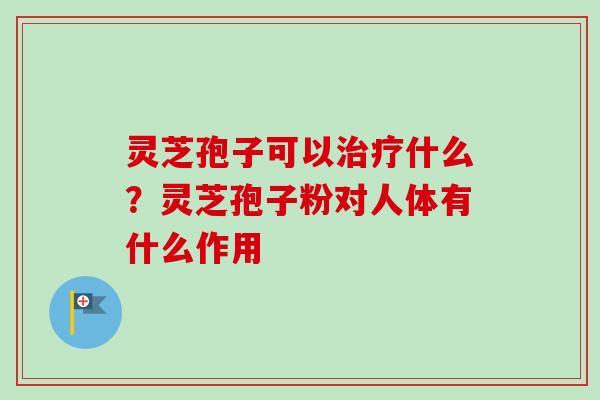 灵芝孢子可以治疗什么？灵芝孢子粉对人体有什么作用