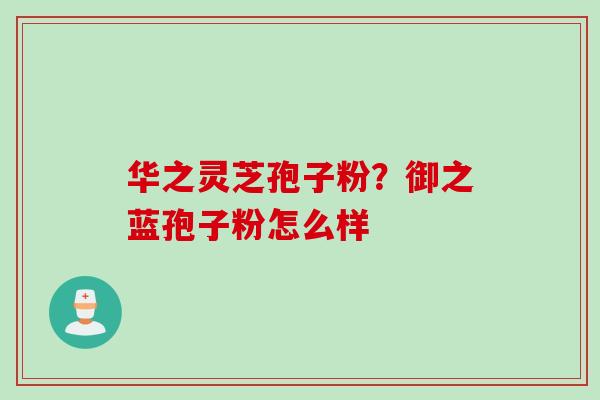 华之灵芝孢子粉？御之蓝孢子粉怎么样