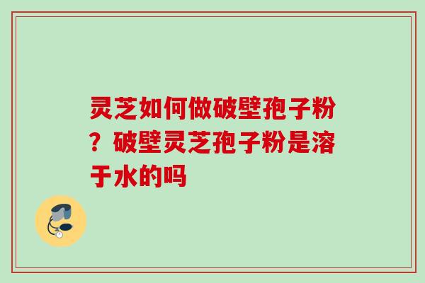 灵芝如何做破壁孢子粉？破壁灵芝孢子粉是溶于水的吗