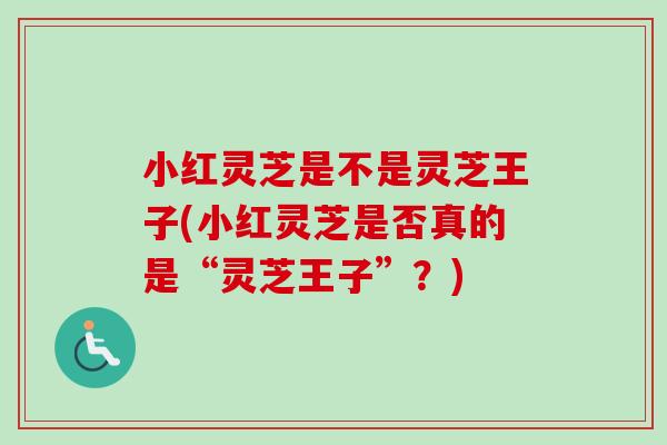 小红灵芝是不是灵芝王子(小红灵芝是否真的是“灵芝王子”？)