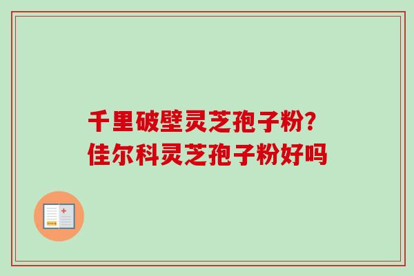 千里破壁灵芝孢子粉?佳尔科灵芝孢子粉好吗 千里破壁灵芝孢子粉?佳尔科灵芝孢子粉好吗
