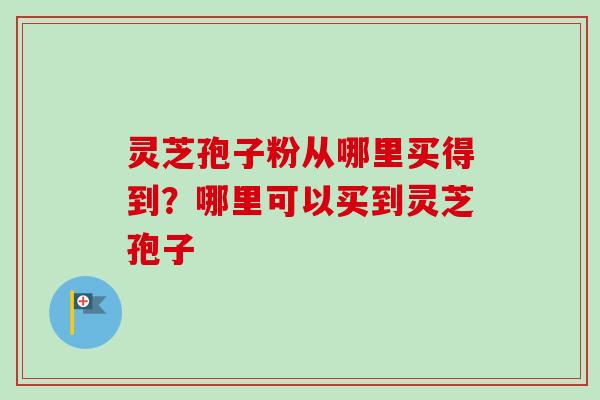 灵芝孢子粉从哪里买得到?哪里可以买到灵芝孢子 灵芝孢子粉从哪里买得到?哪里可以买到灵芝孢子