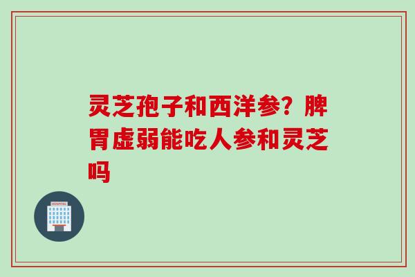 灵芝孢子和西洋参?脾胃虚弱能吃人参和灵芝吗 灵芝孢子和西洋参?脾胃虚弱能吃人参和灵芝吗