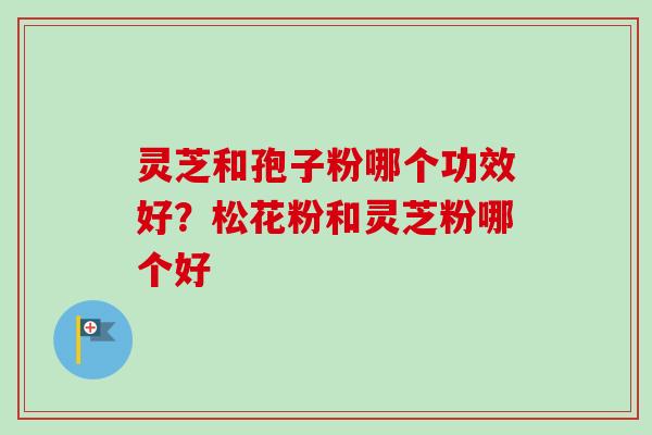 灵芝和孢子粉哪个功效好?松花粉和灵芝粉哪个好 灵芝和孢子粉哪个功效好?松花粉和灵芝粉哪个好