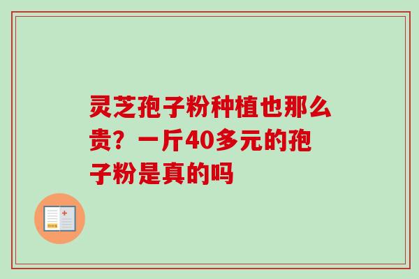 灵芝孢子粉种植也那么贵？一斤40多元的孢子粉是真的吗