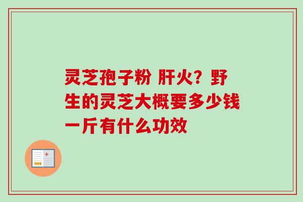 灵芝孢子粉 肝火？野生的灵芝大概要多少钱一斤有什么功效
