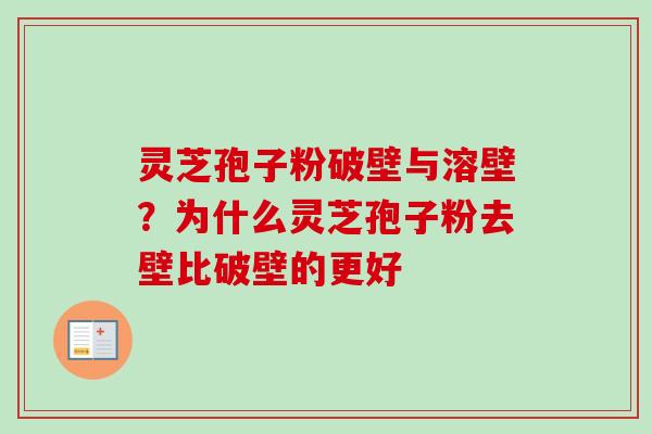 灵芝孢子粉破壁与溶壁?为什么灵芝孢子粉去壁比破壁的更好 灵芝孢子粉破壁与溶壁?为什么灵芝孢子粉去壁比破壁的更好