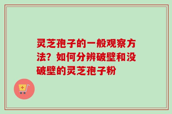 灵芝孢子的一般观察方法？如何分辨破壁和没破壁的灵芝孢子粉