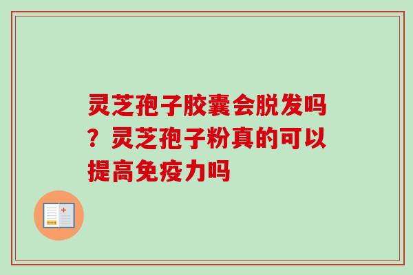 灵芝孢子胶囊会脱发吗？灵芝孢子粉真的可以提高免疫力吗