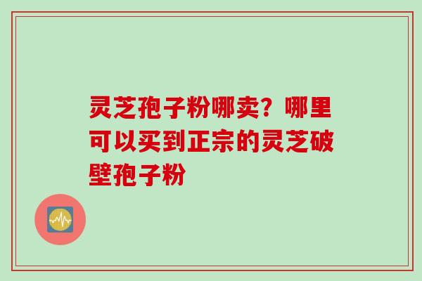 灵芝孢子粉哪卖？哪里可以买到正宗的灵芝破壁孢子粉