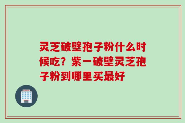 灵芝破壁孢子粉什么时候吃？紫一破壁灵芝孢子粉到哪里买最好