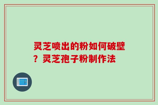 灵芝喷出的粉如何破壁？灵芝孢子粉制作法