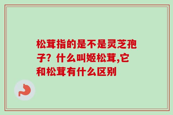 松茸指的是不是灵芝孢子？什么叫姬松茸,它和松茸有什么区别