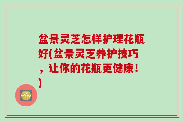 盆景灵芝怎样护理花瓶好(盆景灵芝养护技巧，让你的花瓶更健康！)