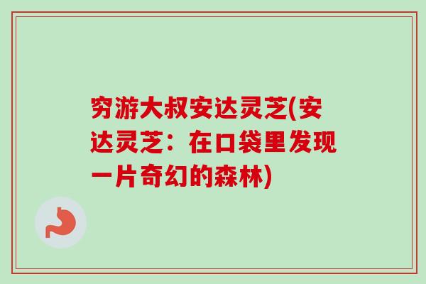 穷游大叔安达灵芝(安达灵芝：在口袋里发现一片奇幻的森林)