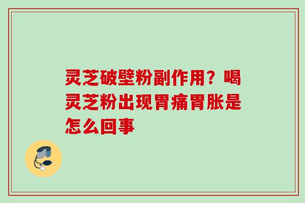 灵芝破壁粉副作用？喝灵芝粉出现胃痛胃胀是怎么回事