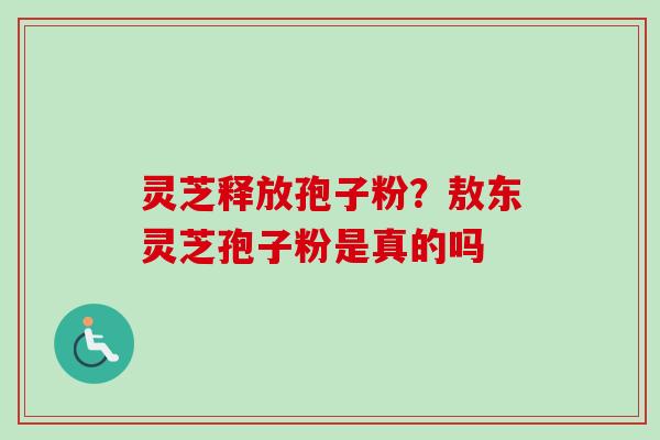 灵芝释放孢子粉？敖东灵芝孢子粉是真的吗