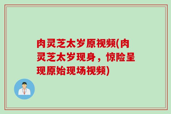 肉灵芝太岁原视频(肉灵芝太岁现身，惊险呈现原始现场视频)