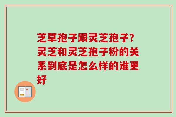 芝草孢子跟灵芝孢子？灵芝和灵芝孢子粉的关系到底是怎么样的谁更好