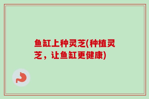 鱼缸上种灵芝(种植灵芝，让鱼缸更健康)