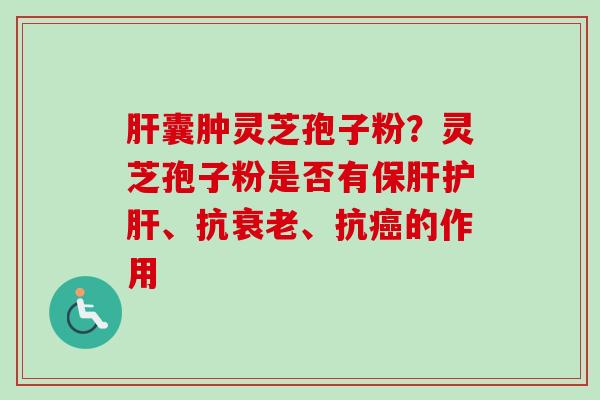 肝囊肿灵芝孢子粉？灵芝孢子粉是否有保肝护肝、抗衰老、抗癌的作用