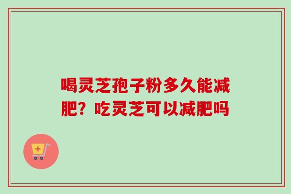 喝灵芝孢子粉多久能减肥？吃灵芝可以减肥吗