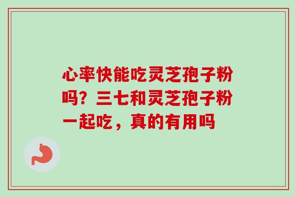 心率快能吃灵芝孢子粉吗？三七和灵芝孢子粉一起吃，真的有用吗