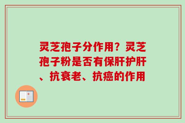 灵芝孢子分作用？灵芝孢子粉是否有保肝护肝、抗衰老、抗癌的作用