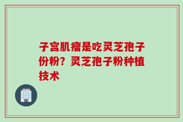 子宫肌瘤是吃灵芝孢子份粉？灵芝孢子粉种植技术